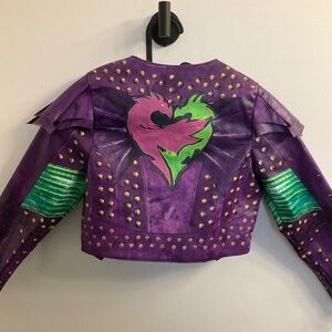 Disney descendants mal moto studded purple and green jacket costume - size 7/8